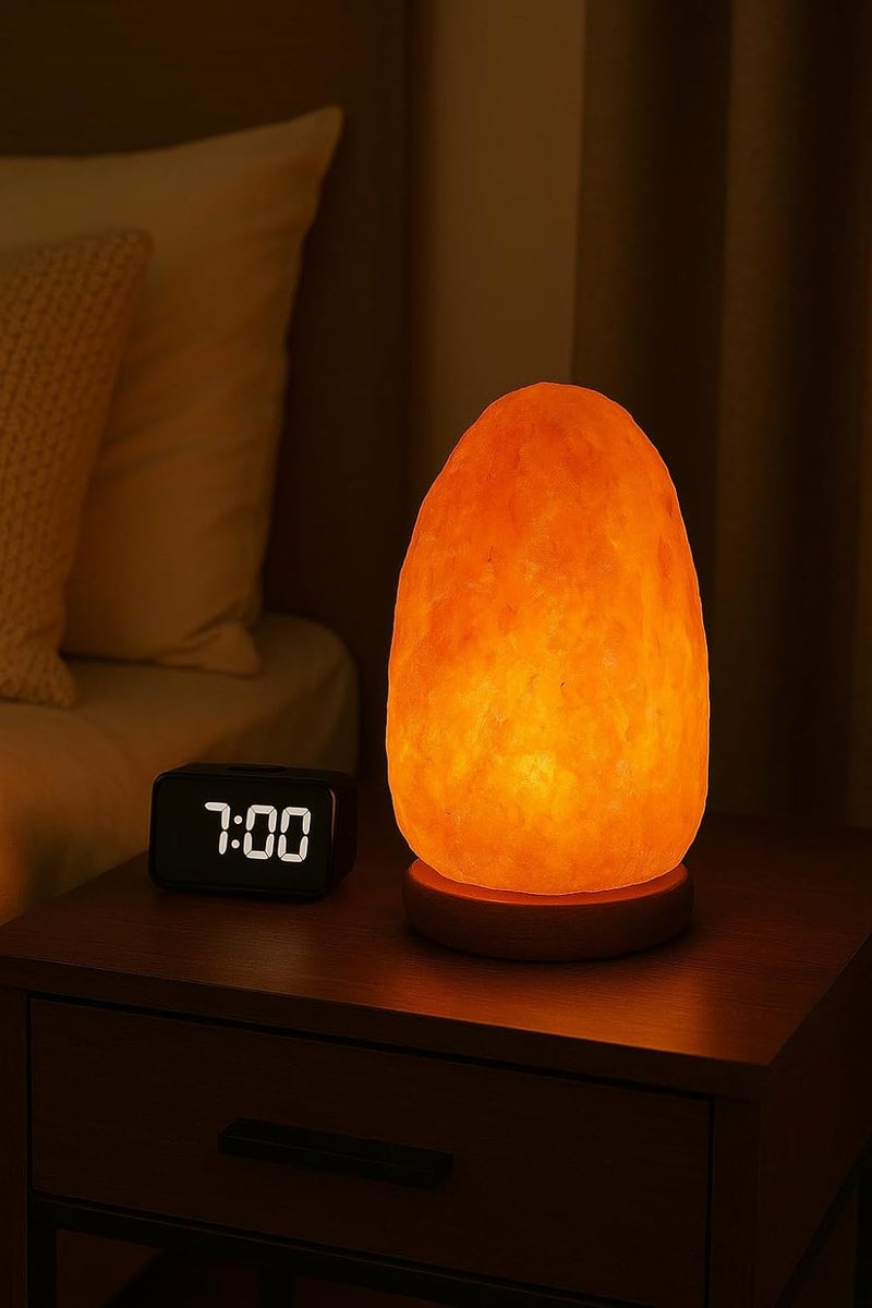 Needs&Gifts Himalayan Salt Lamp with Dimmer Cord and 2 Bulbs, Natural Crystal Rock Lamp for Relaxing Warm Light, Handcrafted from Himalayan Pink Salt - Image 3